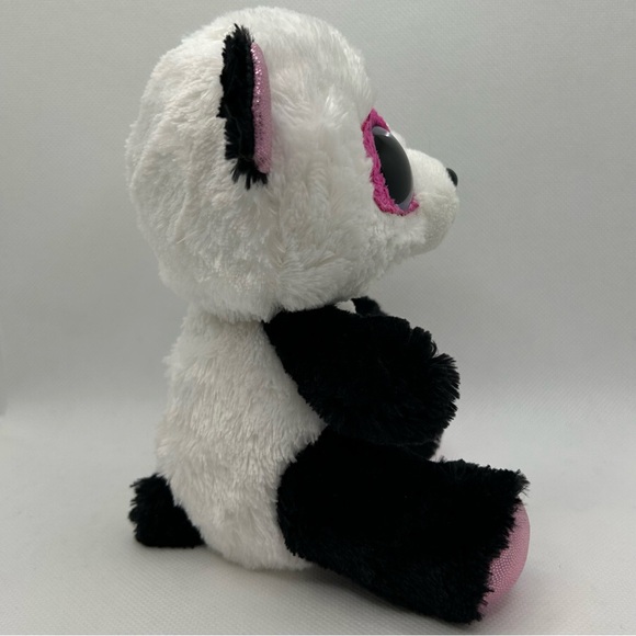 Ty Beanie Boos Collection RETIRED Valentine Theme Mandy Heart Eye Panda Plush - Picture 5 of 6